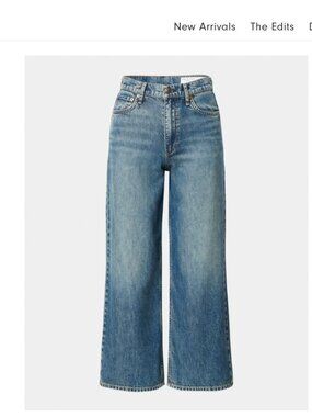 Rag & Bone : Andi High-Rise Ankle Wide Leg Jeans / Featherweight Sz 28